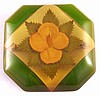 BP285 reverse carved applejuice/green bakelite pin